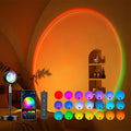 AUAU-Sunset Lamp Projector, 180 Degree Rotation Sunset Projection Light Led Night Light Floor Lamp With USB Port