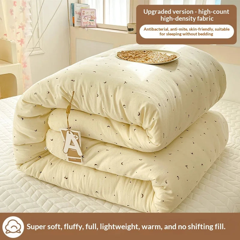 Household Washed Cotton Thick Comforter Duvet Quilt Winter Warm All Season Machine Washable Student Single Dorm Edredones