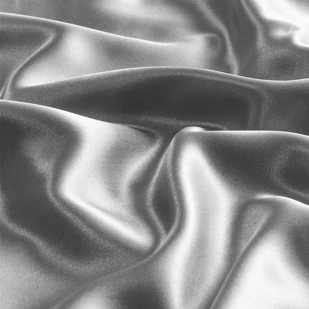 Pack of 2 Pillowcases Solid Color Soft Satin Pillowcase With Envelope Zipper Pure Emulation Satin Pillow Case