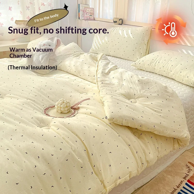 Household Washed Cotton Thick Comforter Duvet Quilt Winter Warm All Season Machine Washable Student Single Dorm Edredones