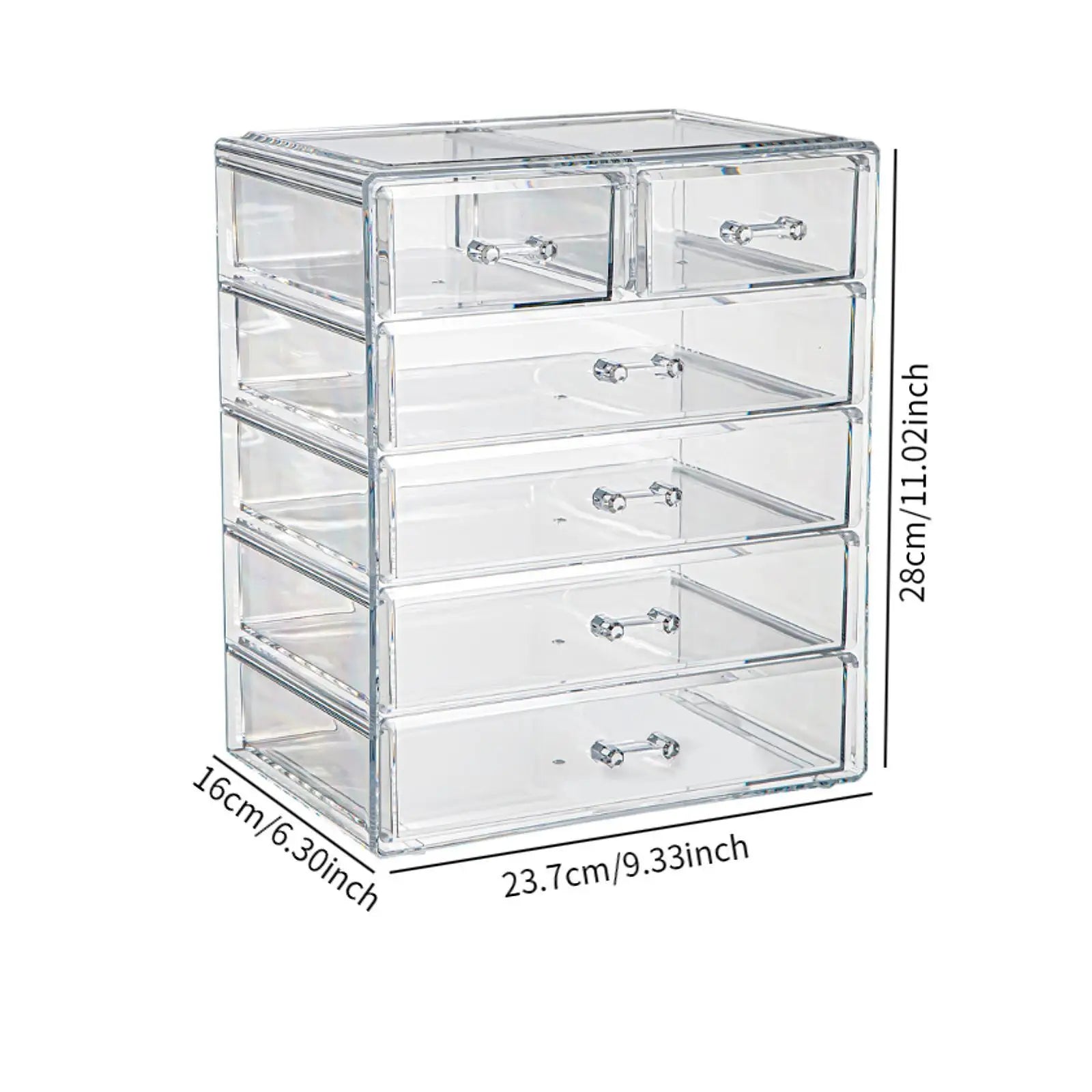 Stackable Storage Drawer Dresser Acrylic Cosmetics Storage Bin Large Capacity