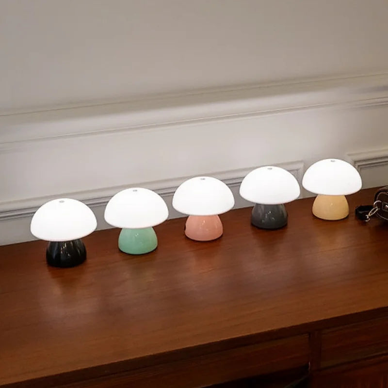 Creative Night Light Mushroom Table Lamp Led Bedroom Bedside Mini Pat Light Bar Dining Table Atmosphere Light Bedroom Scene