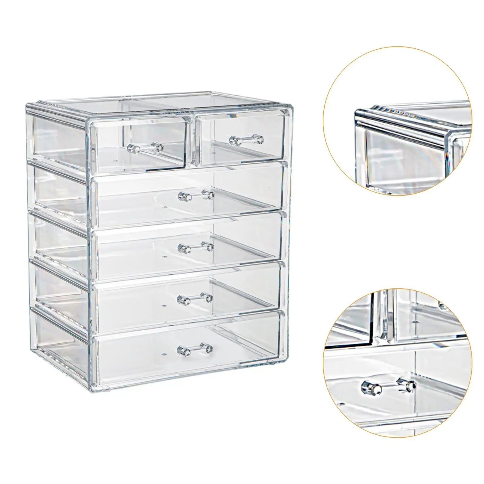 Stackable Storage Drawer Dresser Acrylic Cosmetics Storage Bin Large Capacity