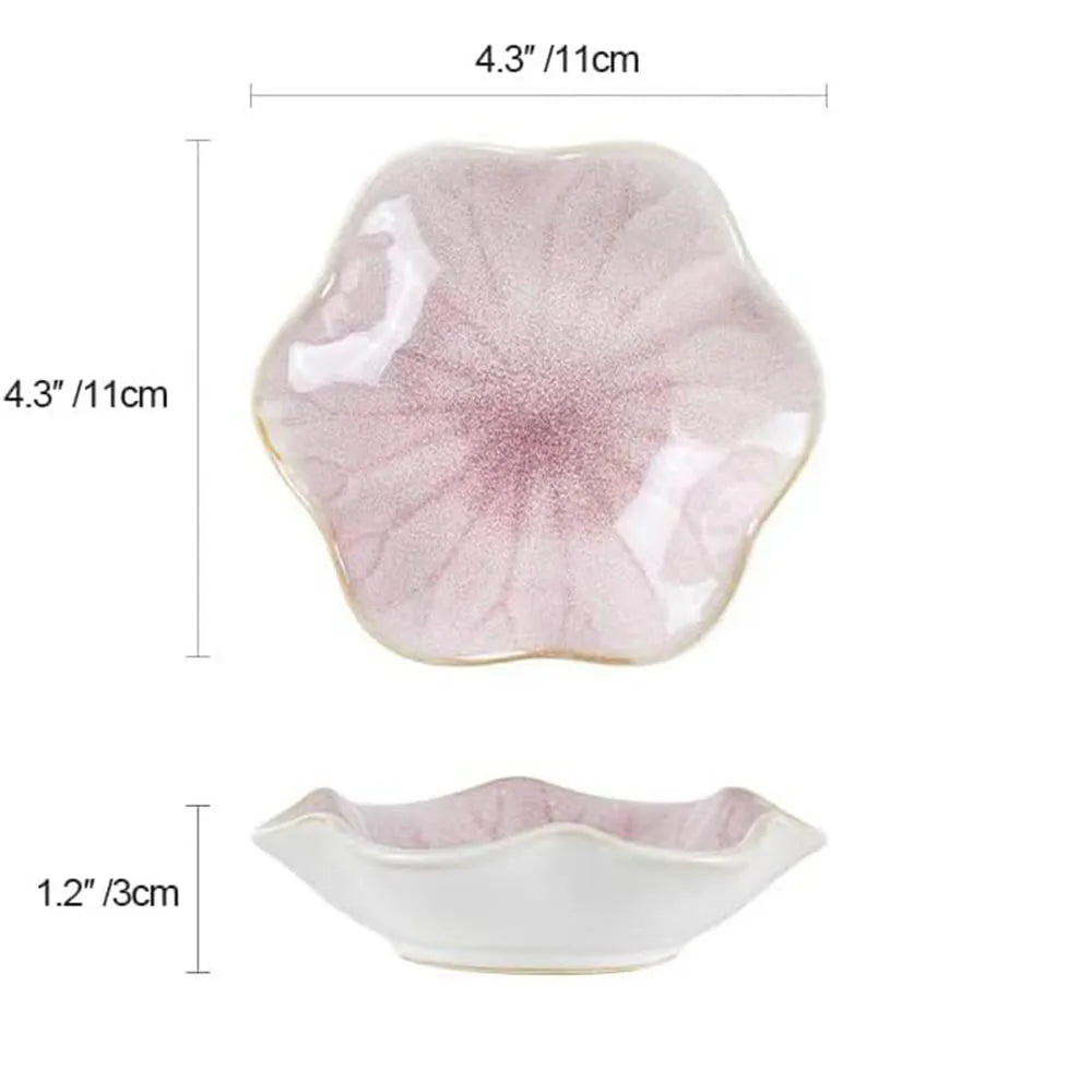 Lotus Leaf Shape Decorative Ring Tray,Small Key Bowl,Ceramic Trinket Tray Jewelry Dish Organizing Necklace Earrings, Home Decor