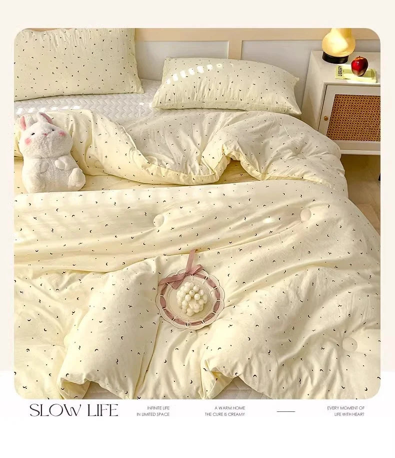 Household Washed Cotton Thick Comforter Duvet Quilt Winter Warm All Season Machine Washable Student Single Dorm Edredones