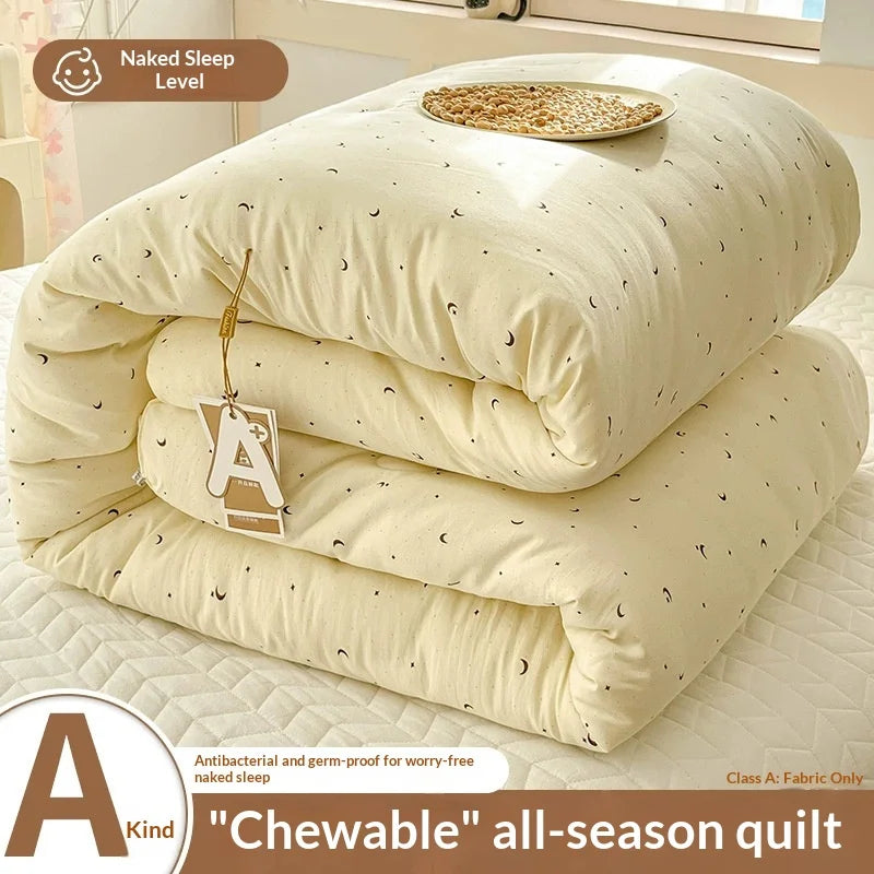 Household Washed Cotton Thick Comforter Duvet Quilt Winter Warm All Season Machine Washable Student Single Dorm Edredones