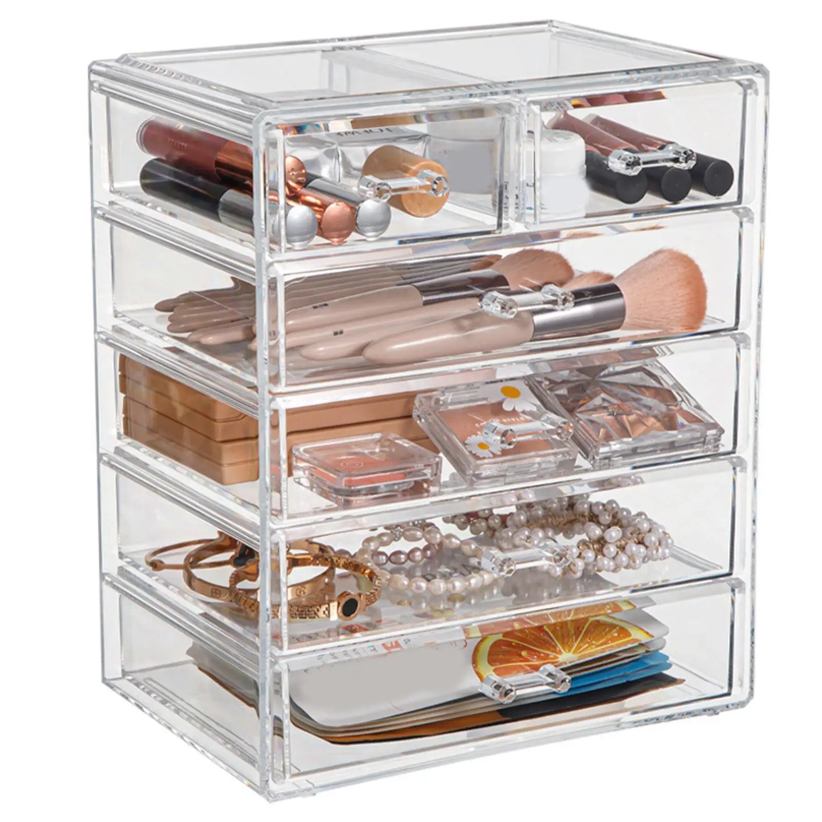 Stackable Storage Drawer Dresser Acrylic Cosmetics Storage Bin Large Capacity