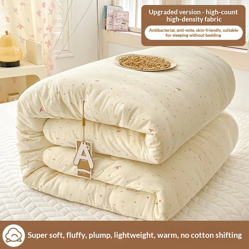 Household Washed Cotton Thick Comforter Duvet Quilt Winter Warm All Season Machine Washable Student Single Dorm Edredones