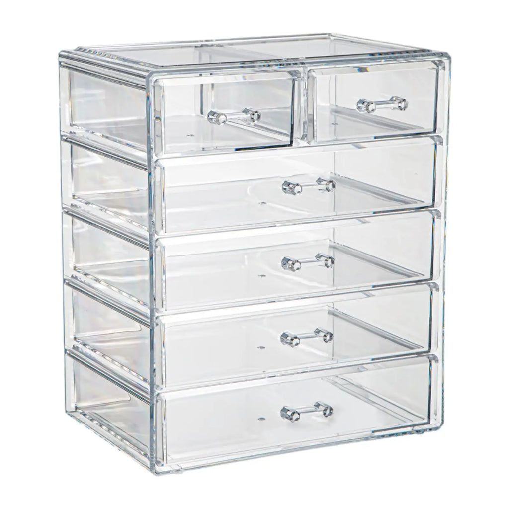 Stackable Storage Drawer Dresser Acrylic Cosmetics Storage Bin Large Capacity