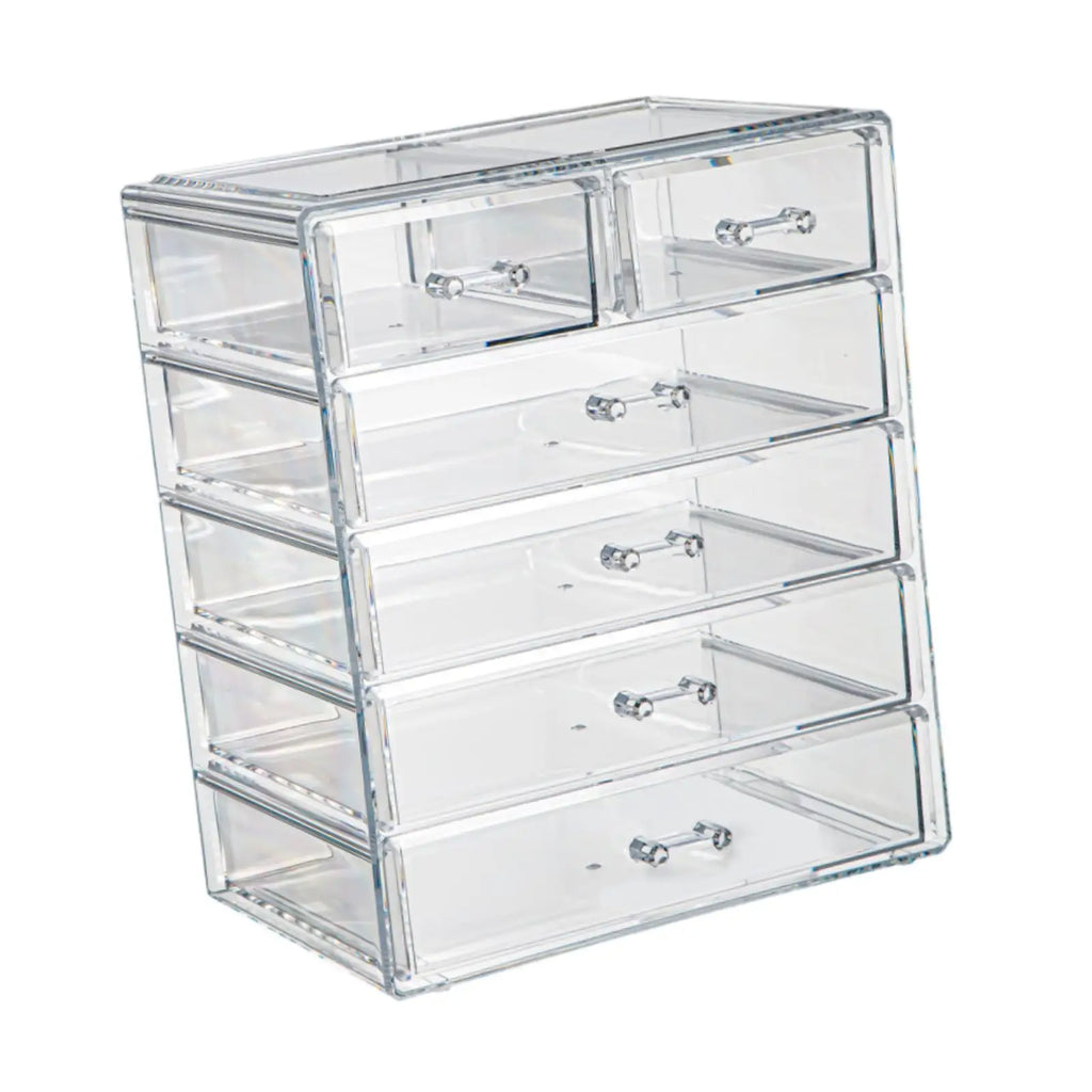 Stackable Storage Drawer Dresser Acrylic Cosmetics Storage Bin Large Capacity