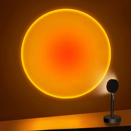 AUAU-Sunset Lamp Projector, 180 Degree Rotation Sunset Projection Light Led Night Light Floor Lamp With USB Port