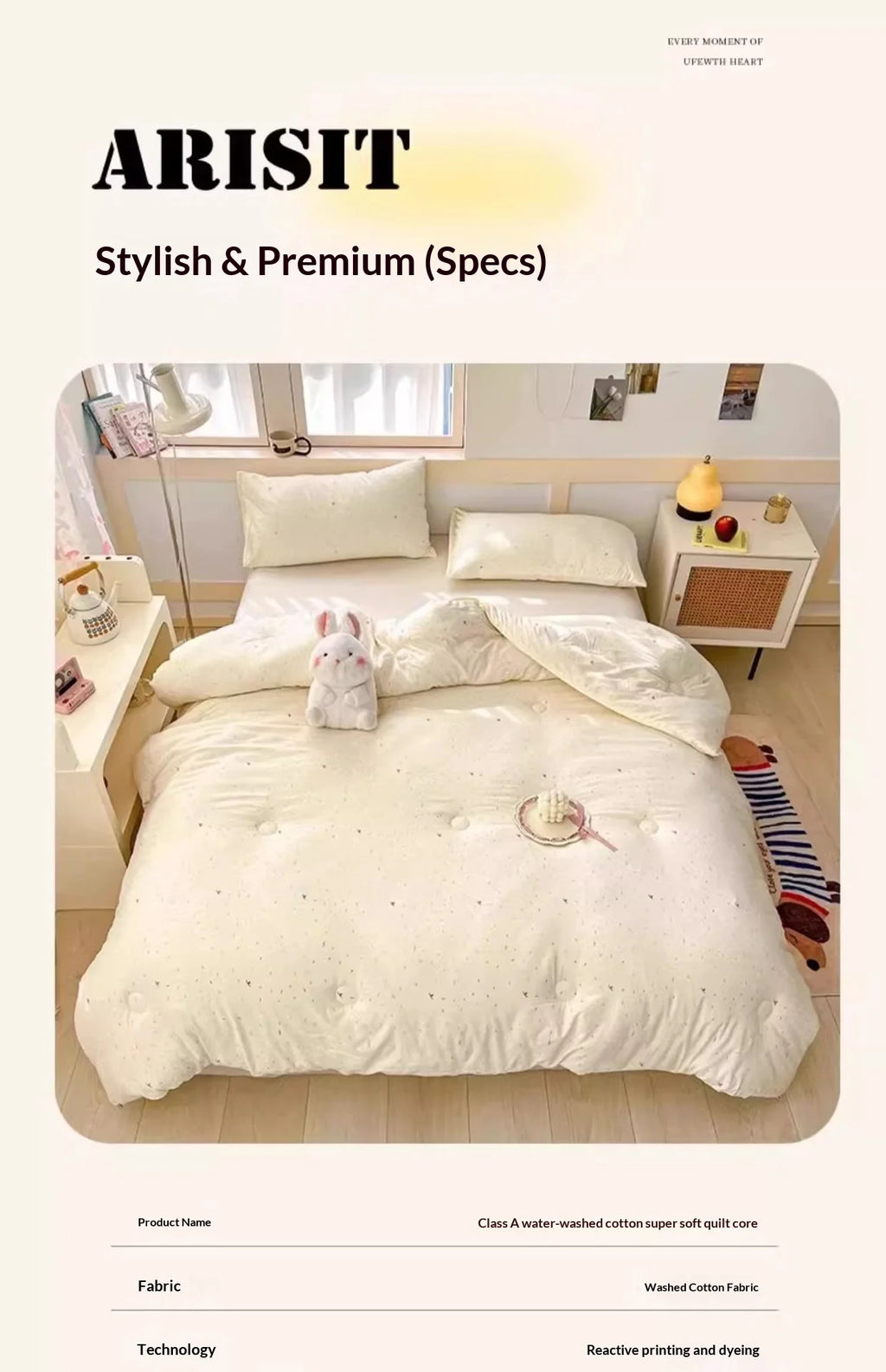 Household Washed Cotton Thick Comforter Duvet Quilt Winter Warm All Season Machine Washable Student Single Dorm Edredones