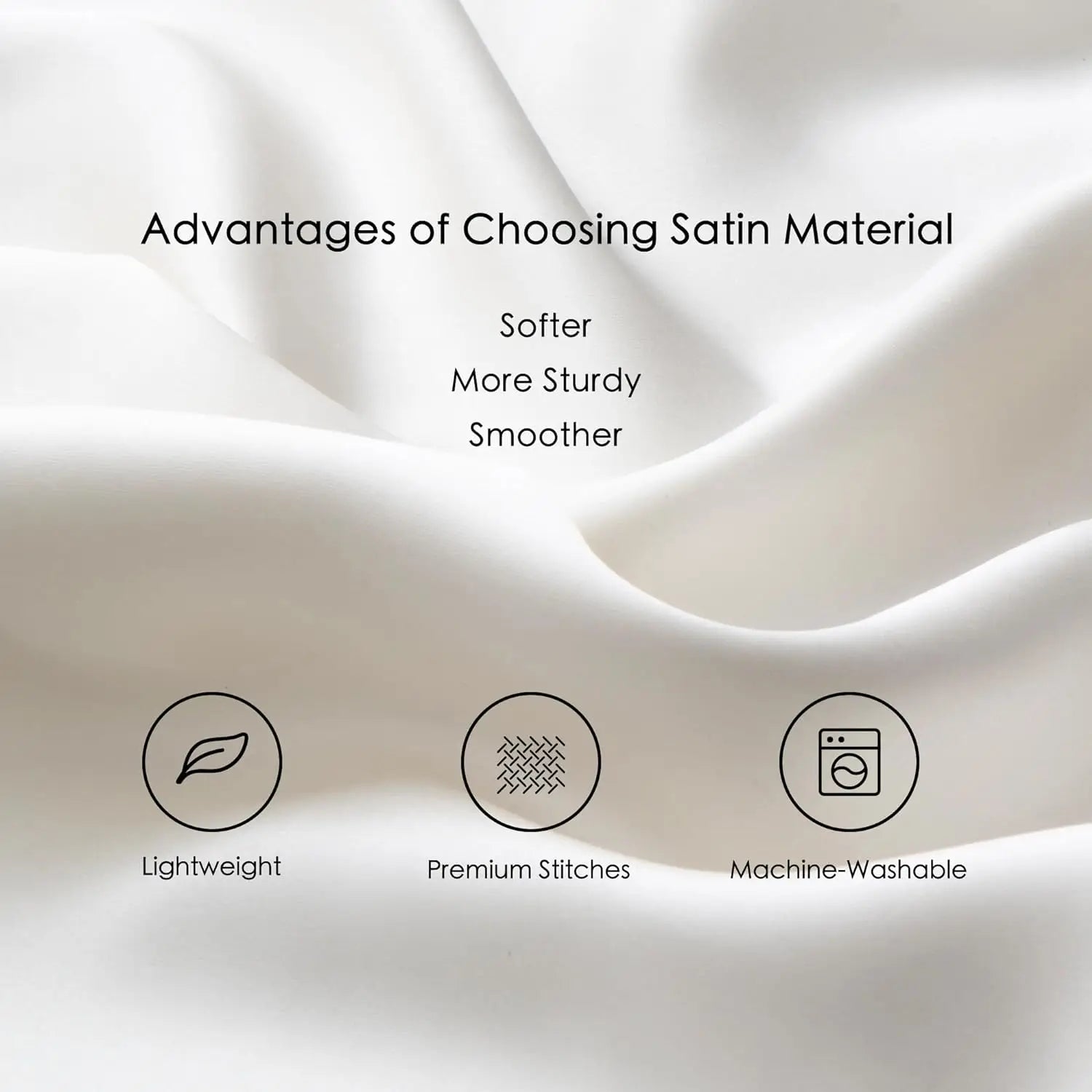 Pack of 2 Pillowcases Solid Color Soft Satin Pillowcase With Envelope Zipper Pure Emulation Satin Pillow Case